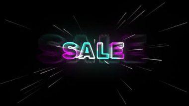 Neon harfli video satışı, alışveriş.