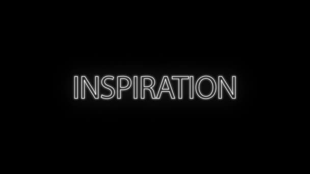 Ordet Inspiration Modern Glitch Effekt Svart Bakgrund — Stockvideo