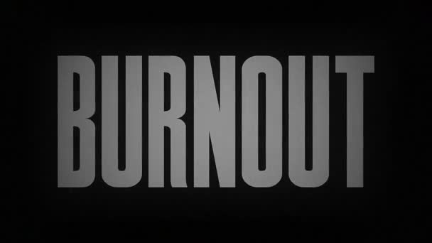 Mot Bernout Brûle Cendres Sur Fond Noir — Video