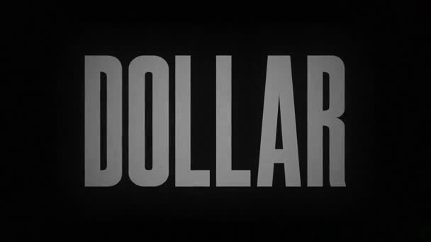 Word Dollar Burns Ashes Black Background Vintage Fire — Stockvideo