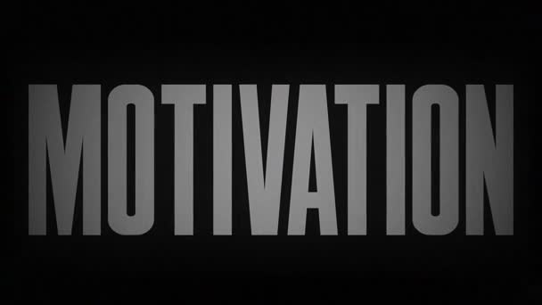 Das Wort Motivation Brennt Asche Auf Schwarzem Hintergrund Jahrgang Feuer — Stockvideo