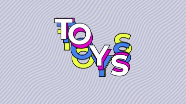 Mot Toys Avec Des Lettres Rebondissantes Différentes Couleurs Sur Fond — Video