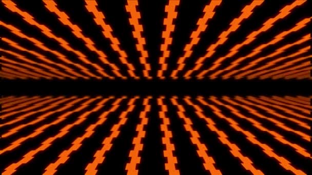 Fraktális Retro Neon Fraktál Narancssárga Csíkkal — Stock videók