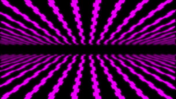 Fractal Retro Neon Fractal Purple Stripes — Video Stock