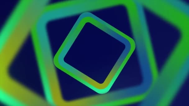 Schöner Hintergrund Mit Rotierenden Quadraten Grüne Farbe — Stockvideo