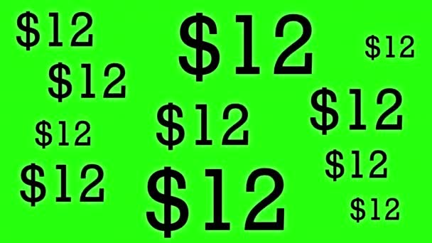 Liczby Dolarów Rosną Zielonym Tle — Wideo stockowe