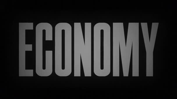 Slovo Ekonomika Shoří Změní Popel — Stock video