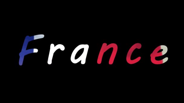 Word France National Flag Colors — Vídeo de Stock