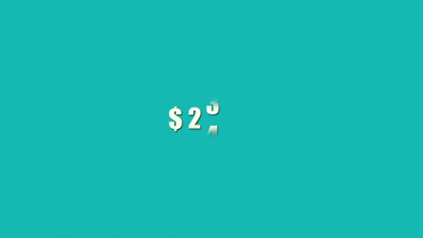 Price Changes Ninety Nine Dollars White Letters Blue Background Alpha — Stock Video