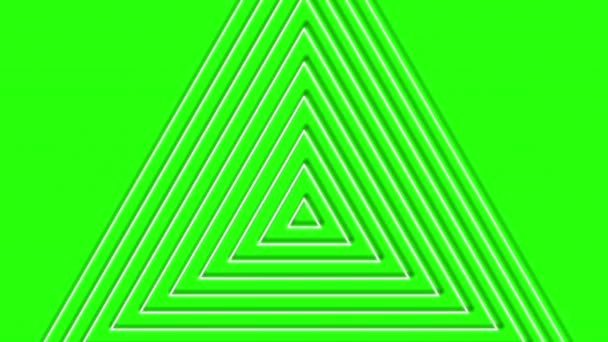 Neon Triangles Green Background — Stock Video