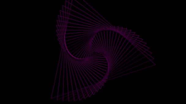 Purple Triangle Black Background Rotates Turns Shape — Vídeo de Stock