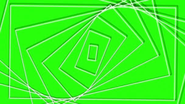 Rectangle Shapes Rotate Green Background — Stock Video