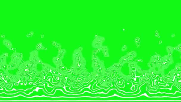 White Liquid Moves Green Background Abstraction — Vídeo de Stock