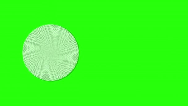 Cercles Blancs Tournant Rapidement Sur Fond Vert — Video