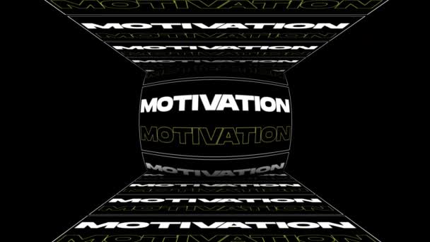 Word Motivation Spinning Typography — Vídeos de Stock