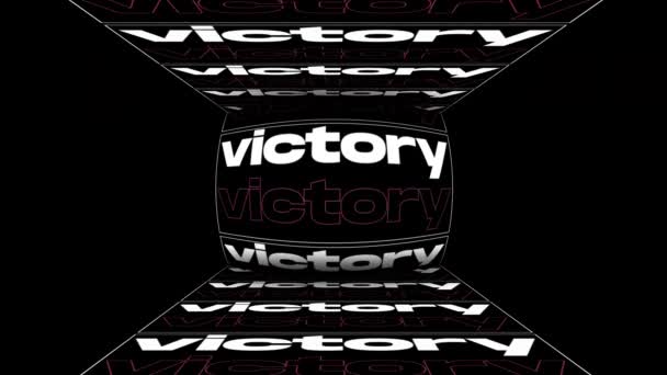 Word Victory Spinning Typography — Vídeos de Stock