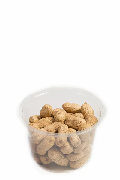 Peanuts Shell White Background Healthy Food — Stock Photo, Image