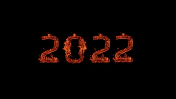Nuevo Año 2022 Llamas 2022 Llamas Fecha 2022 Nuevo Año — Vídeos de Stock
