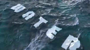 The word water, Clear water in the sea with waves, summer sea, clear water