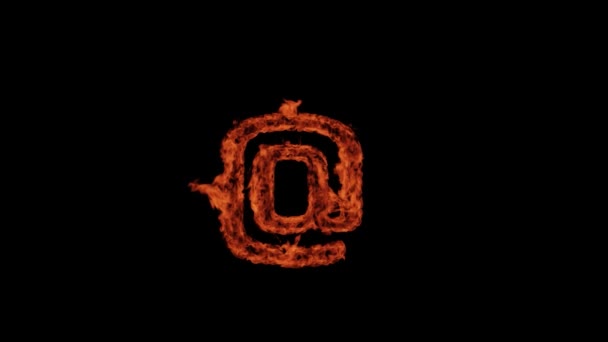 Пожежний Знак Спалює Вогонь Відсотки Чорний Фон Вогонь — стокове відео