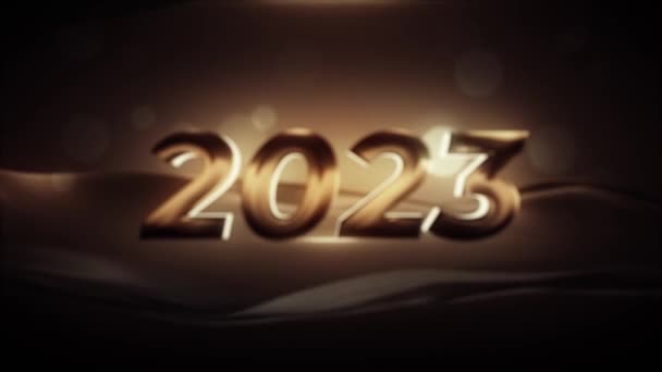 New Year 2023 Beautiful Golden Background 2023 New Year Background — Vídeos de Stock