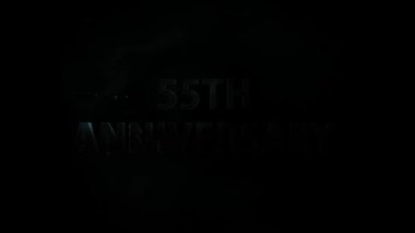 Çin stilinde 55. yıl dönümü, antik stil, 55 yıl, 55. yıldönümü kutlaması, turkuaz arka plan.