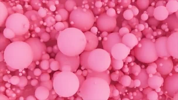 Muitos Balões Rosa Coração Dia Dos Namorados — Vídeo de Stock