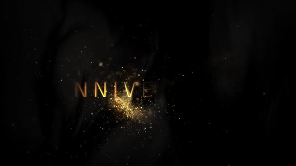 Altın Parçacıklarıyla Yıl Dönümü Kutlaması Lüks Tarzı Logo — Stok video