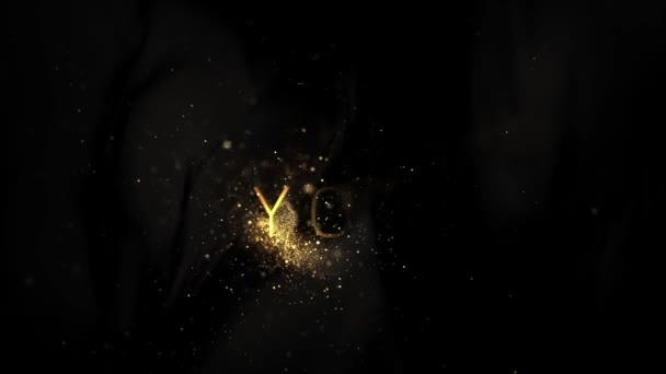 Yazı Altın Parçacıklar Halinde Teşekkür Ederim Lüks Stil Minnettarlık Logo — Stok video