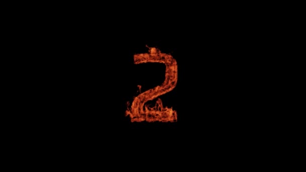 Number Burns Fire Black Background Number Fire Number Fire Beautiful — Video
