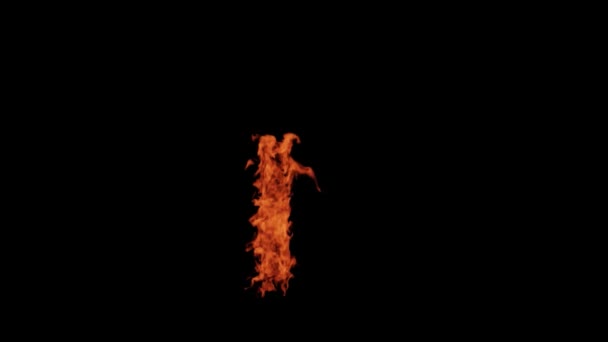 Small Letter Burns Fire Black Background Letter Burns Alphabet — Video Stock