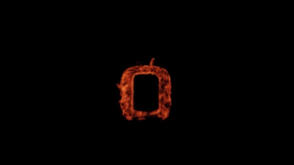 Small Letter Burns Fire Black Background Letter Burns Alphabet — Vídeo de Stock
