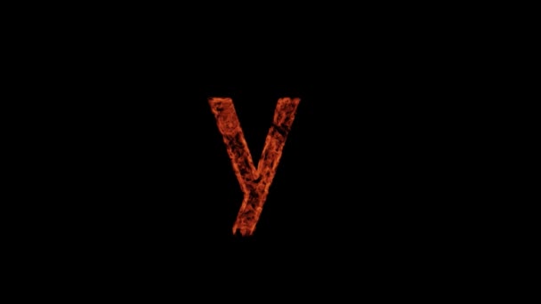 Small Letter Burns Fire Black Background Letter Burns Alphabet — Stock videók