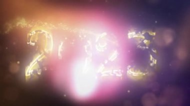 New year 2023 with stars, date 2023, 2023 celebration, new year