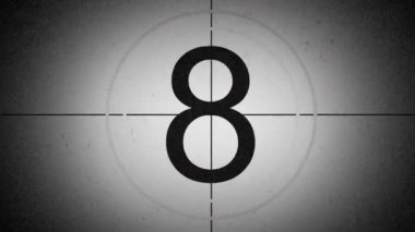 Retro countdown, old movie countdown, gray background