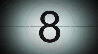 Retro countdown, old movie countdown, turquoise background