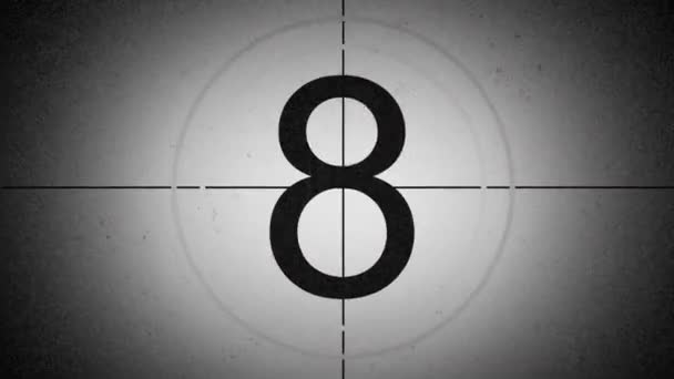Retro Countdown Old Movie Countdown Gray Background — Stock Video