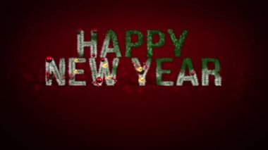 New Years inscription Happy New Year, new year 2023, New Years holiday, red background