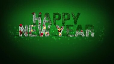 New Years inscription Happy New Year, new year 2023, New Years holiday, green background