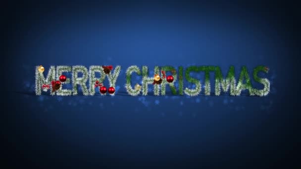 Christmas Lettering Merry Christmas Christmas Background Blue Background — Stock video