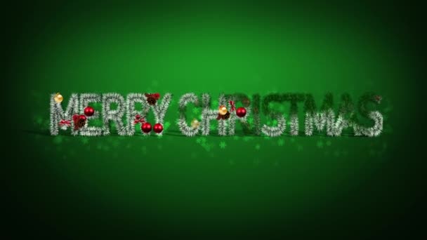 Christmas Lettering Merry Christmas Christmas Background Green Background — Stockvideo