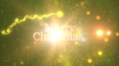 Merry christmas on green background with snowflakes, logo, merry christmas logo