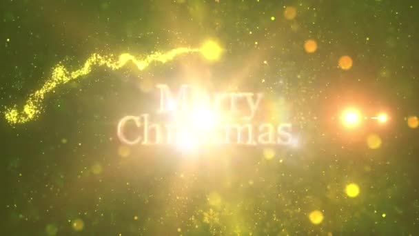 Merry Christmas Green Background Snowflakes Logo Merry Christmas Logo — Vídeos de Stock