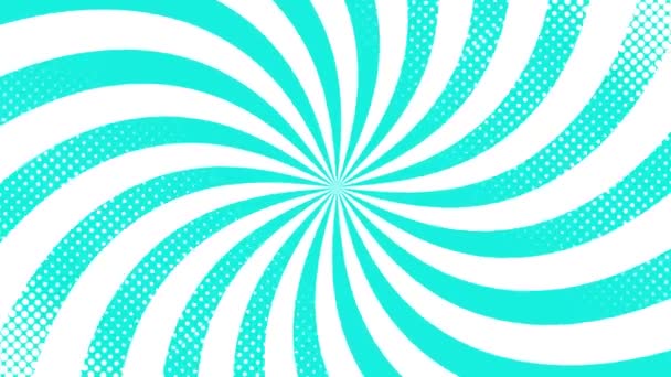 Anime Background Turquoise Background Turquoise Cartoon Background Spinning Background Hypnosis — Stock video