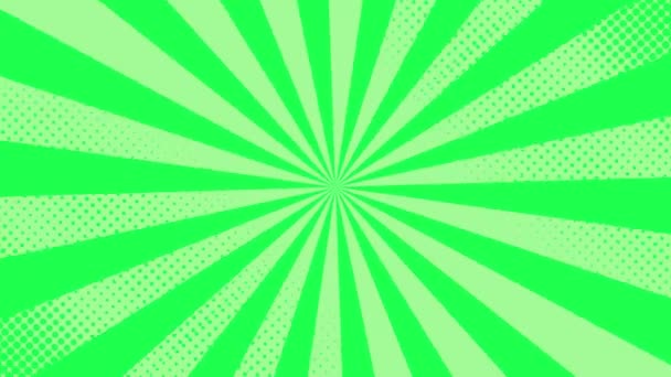 Pop Art Background Green Background Green Cartoon Background — Stockvideo