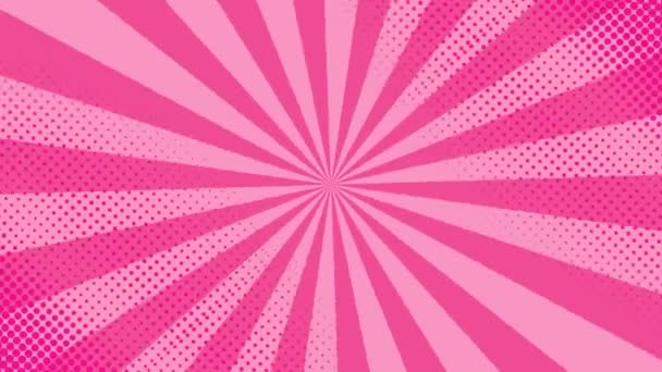 Pop Art Φόντο Ροζ Φόντο Ροζ Φόντο Κινουμένων Σχεδίων — Αρχείο Βίντεο