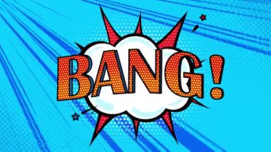 BANG pop art style, green background