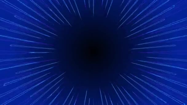 Blue Cartoon Background Background Stripes Neon Portal Speed — ストック動画