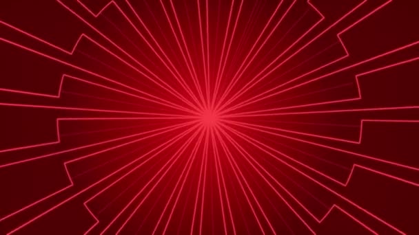 Red Rotating Neon Background Background Stripes Neon — стоковое видео