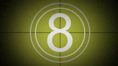 Vintage countdown with noise and graininess, vintage countdown, yellow background